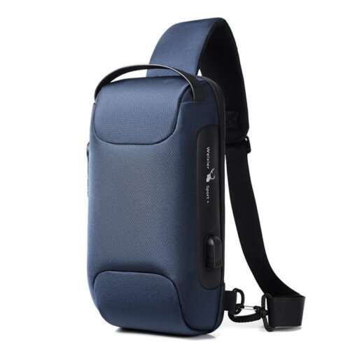 Wasserdichte USB Anti-diebstahl Tasche Männer Oxford Crossbody Schulter Tasche Sling Multifunktions Kurze Reise Messenger Brust Pack – Bild 2