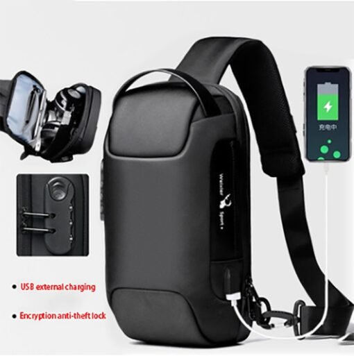 Wasserdichte USB Anti-diebstahl Tasche Männer Oxford Crossbody Schulter Tasche Sling Multifunktions Kurze Reise Messenger Brust Pack