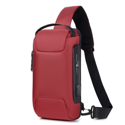 Wasserdichte USB Anti-diebstahl Tasche Männer Oxford Crossbody Schulter Tasche Sling Multifunktions Kurze Reise Messenger Brust Pack – Bild 4