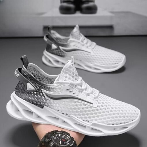 Men's Lace-up Sneakers Mesh Sports Shoes Fashion Hollow-sole Low Top Running Shoes – Bild 4