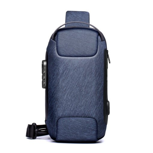 Wasserdichte USB Anti-diebstahl Tasche Männer Oxford Crossbody Schulter Tasche Sling Multifunktions Kurze Reise Messenger Brust Pack – Bild 9