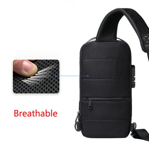 Wasserdichte USB Anti-diebstahl Tasche Männer Oxford Crossbody Schulter Tasche Sling Multifunktions Kurze Reise Messenger Brust Pack – Bild 3