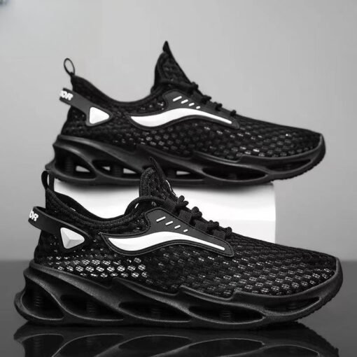 Men's Lace-up Sneakers Mesh Sports Shoes Fashion Hollow-sole Low Top Running Shoes – Bild 3
