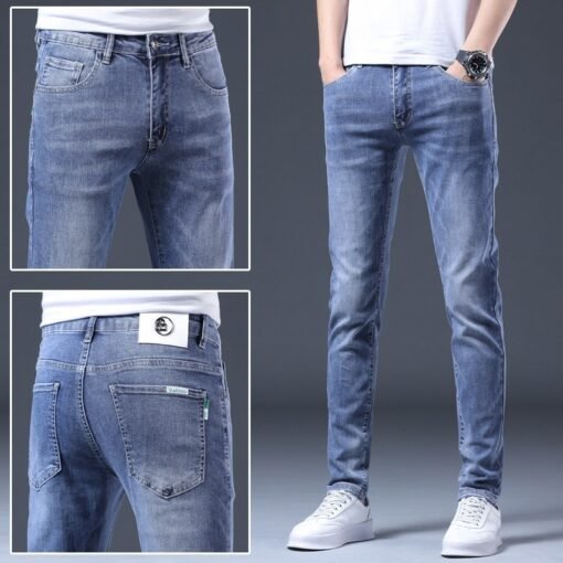 High End Blau Jeans Männer Sommer