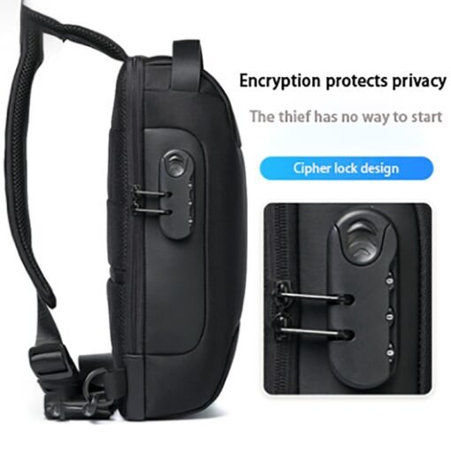 Wasserdichte USB Anti-diebstahl Tasche Männer Oxford Crossbody Schulter Tasche Sling Multifunktions Kurze Reise Messenger Brust Pack – Bild 6