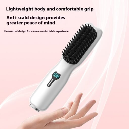 Rechargeable Wireless Straightening Comb 220 Hair Straightener Brush USB Rechargeable Flat Iron LCD Display Temperature – Bild 8
