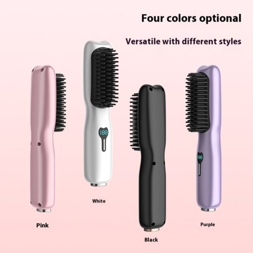 Rechargeable Wireless Straightening Comb 220 Hair Straightener Brush USB Rechargeable Flat Iron LCD Display Temperature – Bild 5