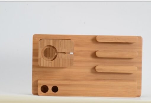 Compatible with Apple , Bamboo, wood andMobile applewatch bracket charging wooden bracket multi-function flat cell phone base – Bild 4